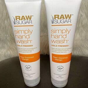 2- NEW Raw Sugar Simply Hand Wash Raw Coconut + Mango  Vegan  Organic  9 fl oz